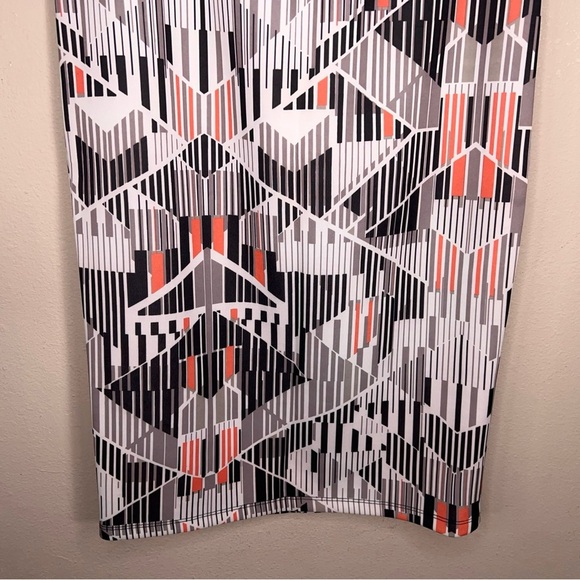 New Medium Mossimo Pencil Skirt Black White Orange Geometric NWT Lined Zip - Picture 12 of 14